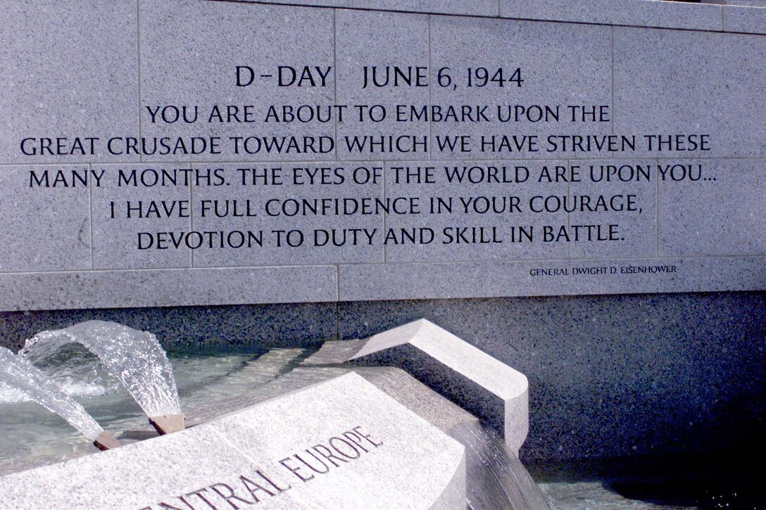A D-Day, June 6, 1944, remark by Army Gen. Dwight D. 
Eisenhower, who later was elected president of the United States. Photo by Rudi 
Williams