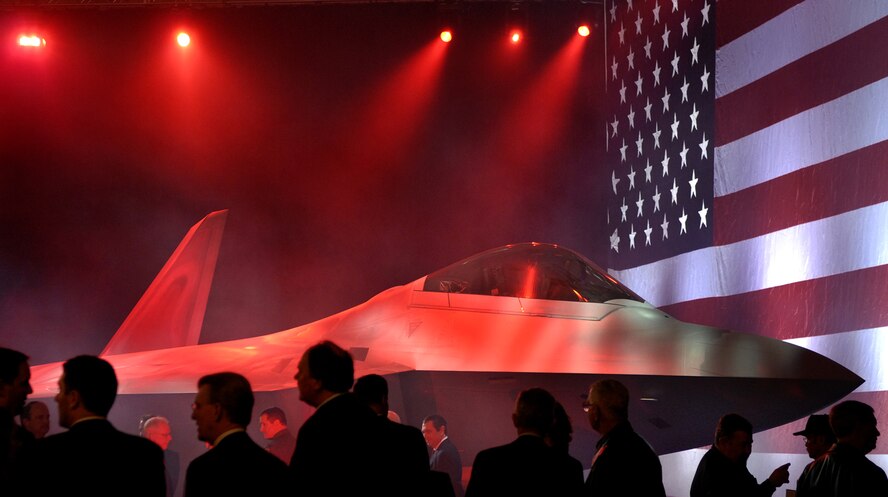 MARIETTA, Ga -- Representatives from the U.S. Air Force and Lockheed Martin gathered, Feb 12, 2007, to see the roll-out of Pacific Air Forces' first F-22. This F-22 is the first of several that will be assigned to PACAF at Elmendorf Air Force Base, Alaska. 