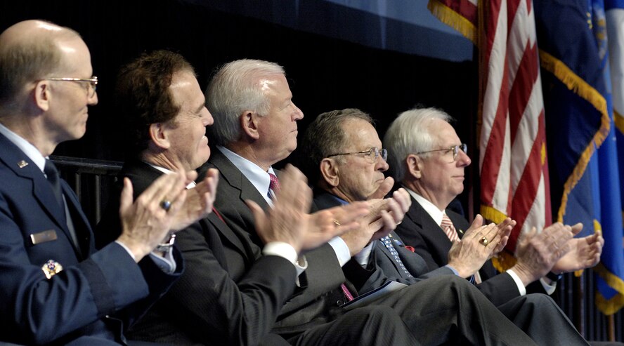 MARIETTA, Ga -- Representatives from the U.S. Air Force and Lockheed Martin get first glimps at Pacific Air Forces' first F-22, Feb 12, 2007. This F-22 is the first of several that will be assigned to PACAF at Elmendorf Air Force Base, Alaska. 