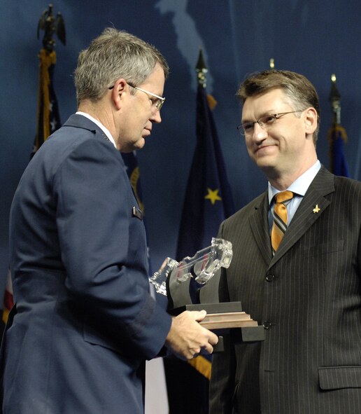 MARIETTA, Ga --  Pacific Air Forces receives its first F-22 as the key was passed at the Lockheed Martin plant, Feb 12, 2007.  This F-22 is the first of several that will be assigned to PACAF at Elmendorf Air Force Base, Alaska. (photo by John Rossino)