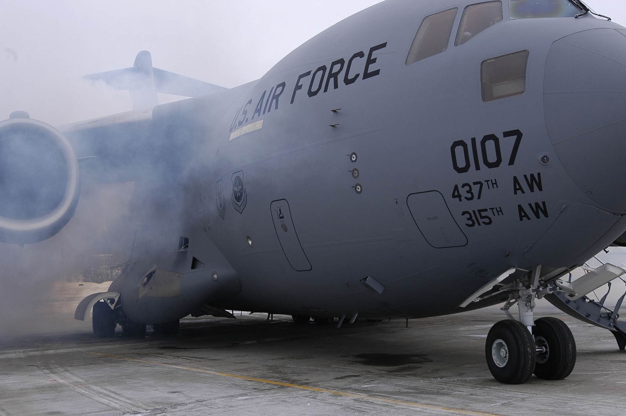C-17 starts engines to continue Pacific Express Mission.  This mission expands through the Pacific Theatre providing a carrier for opportune cargo and passengers.                                