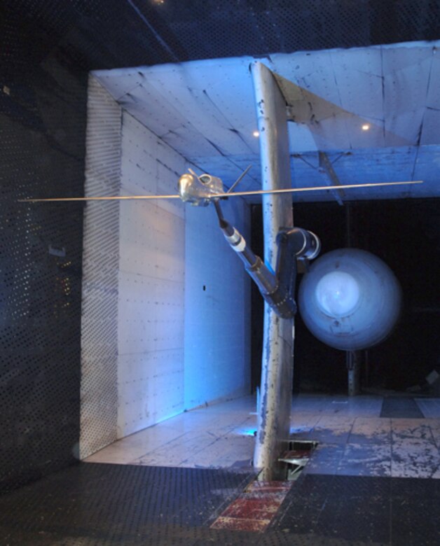 A model of the Global Hawk Unmanned Vehicle Block 20 recently underwent aerodynamic testing in AEDC’s 16-foot transonic wind tunnel.
