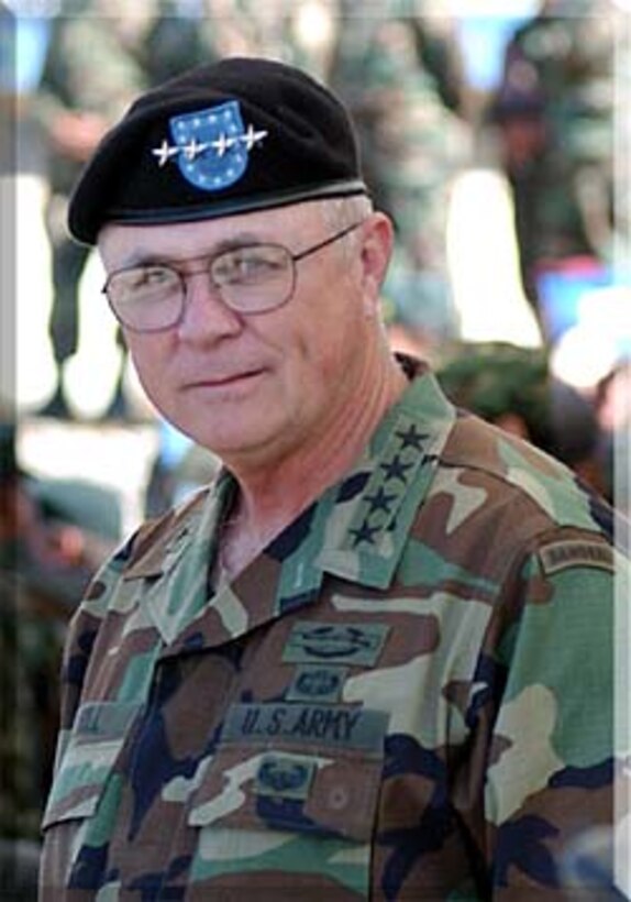 Army Gen. James T. Hill, commander of U.S. Southern Command,  told the House Armed Services Committee March 24 that the United States must  pay more attention to traditional and emerging threats in the Latin American  and Caribbean region. Army photo