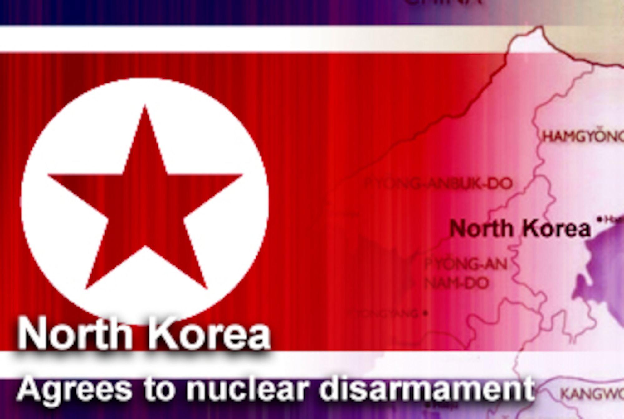 North Korean officials have agreed to shut down nuclear operations and allow international inspectors into the country, President Bush announced Feb. 14 from Washington, D.C. (U.S. Air Force graphic/Mike Carabajal)
