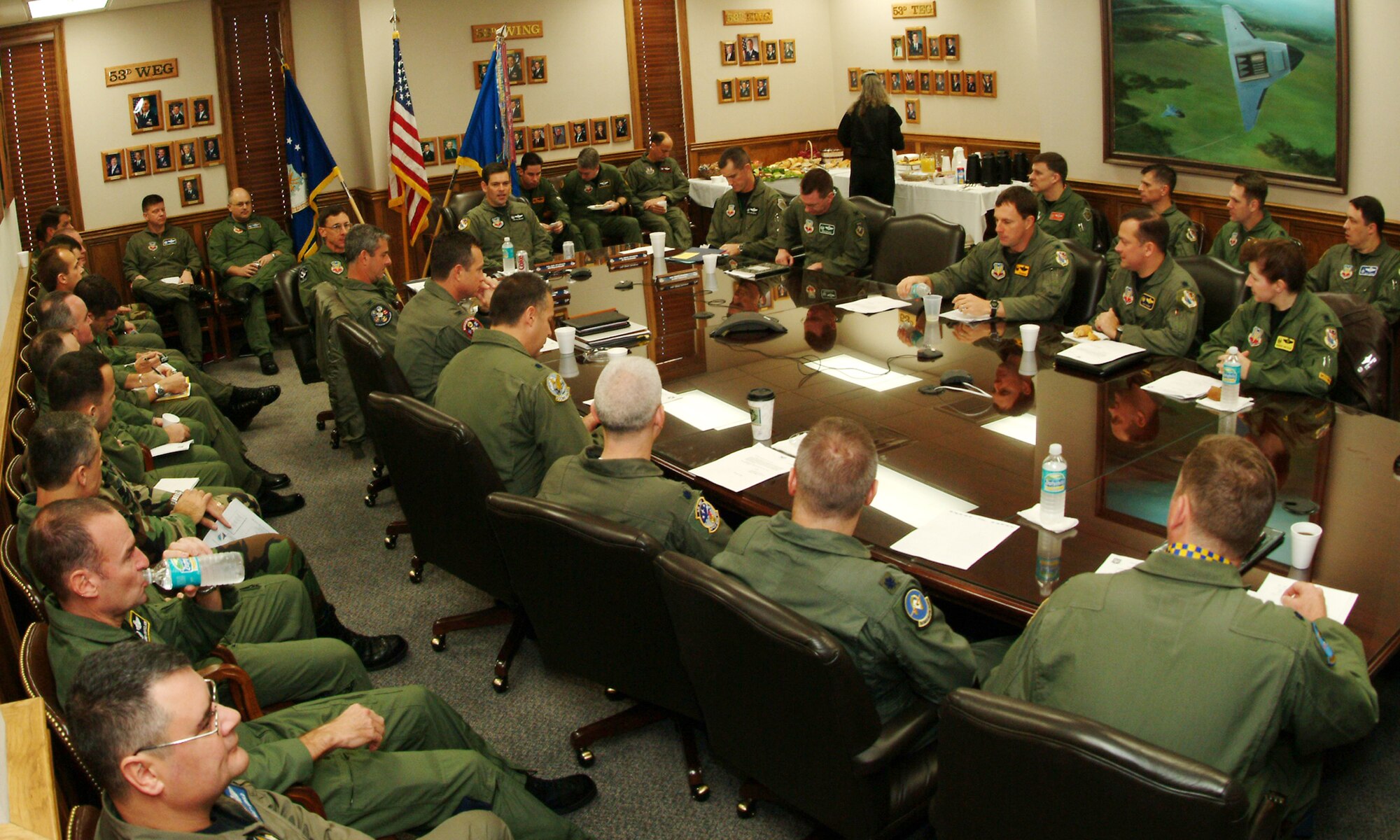 Col. Ken Wilsbach, 53d Wing commander, addressed 38 senior leadership personnel from the wing during the commander’s conference at Eglin Feb. 6-8.