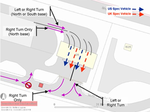 The left hand turn at the front gate will open Friday.