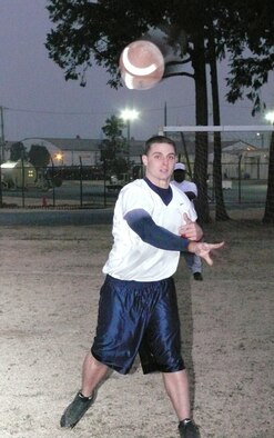 YOKOTA AIR BASE, Japan-- Starting quarterback, leonard Ooten, throws a football during a practice session with the Yokota Warriors. (U.S. Air Force courtesy photo)