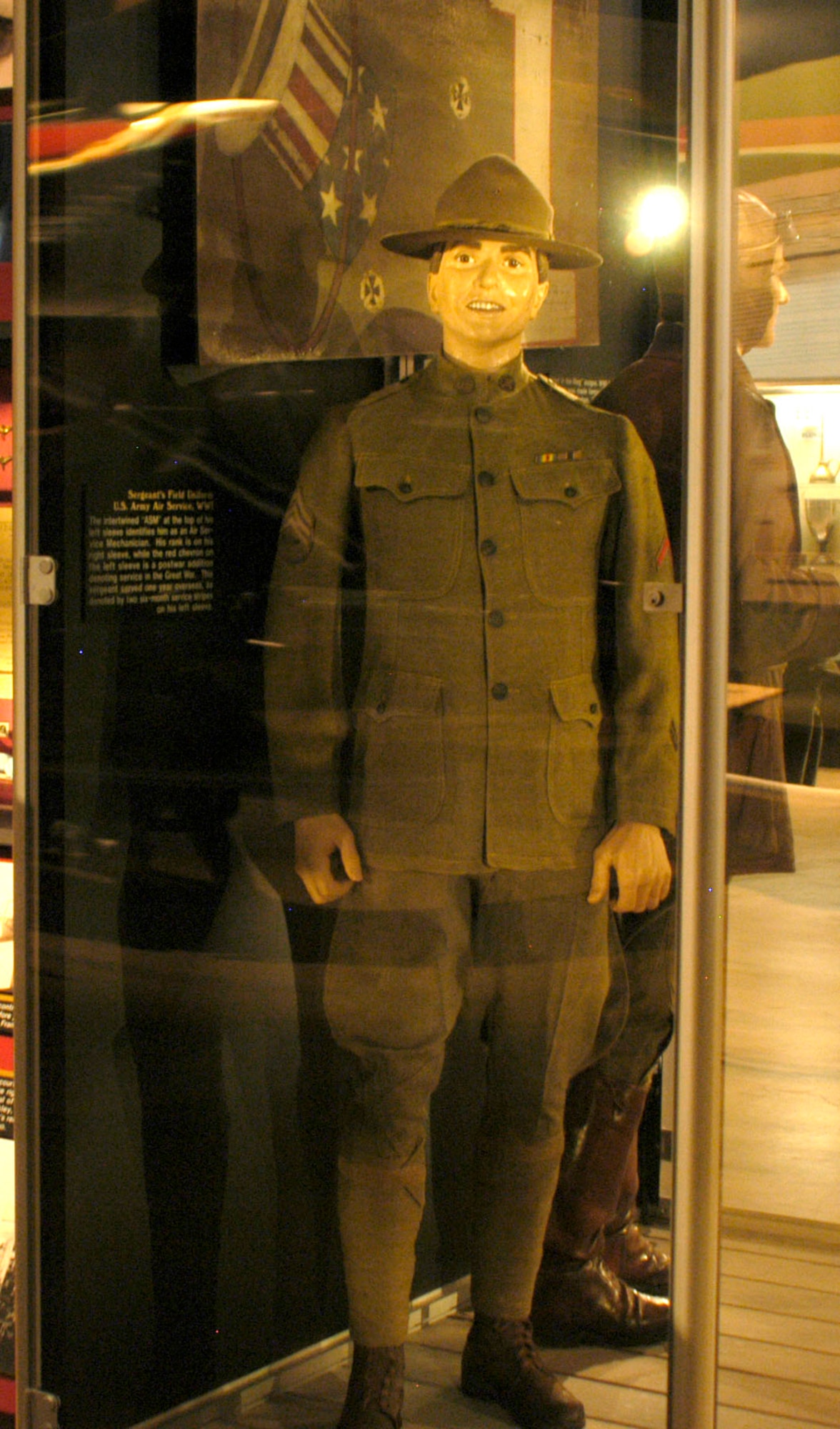 DAYTON, Ohio - Sergeant's Field Uniform, U.S. Army Air Service, World War I, on display in the Early Years Gallery at the National Museum of the U.S. Air Force. (U.S. Air Force photo)