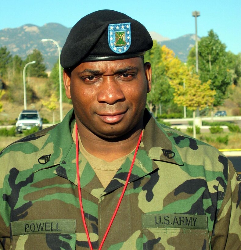 Army Staff Sgt. Alfred Powell serves as security coordinator for  the Colorado Springs NATO Task Force. His home unit is Headquarters and  Headquarters Detachment, 759th Military Police Battalion, Fort Carson, Colo. The  NATO ministerial conference took place Oct. 8-9 in Colorado Springs, Colo. Photo  by K.L. Vantran