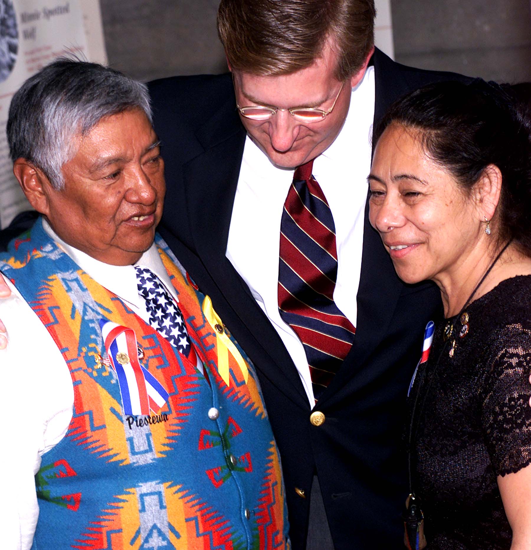 Army Spc. Lori Piestewa's parents, Terry Piestewa, left, and Priscilla