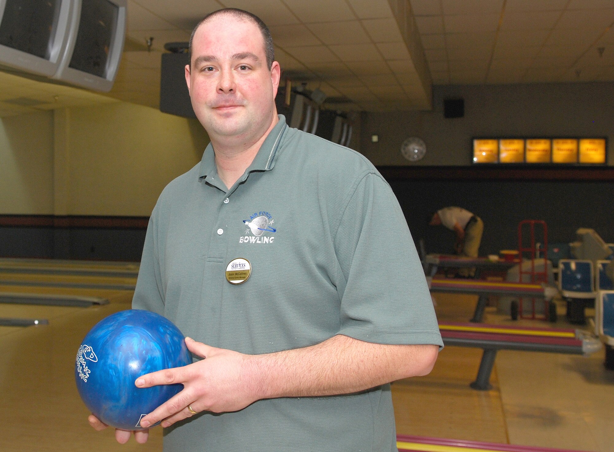 Jason M. McCathren, 92nd Services Squadron Bowling Center Manager, is this week's Team Fairchild MVP. (U.S. Air Force photo by 2nd Lt. Noel Bacnis) 