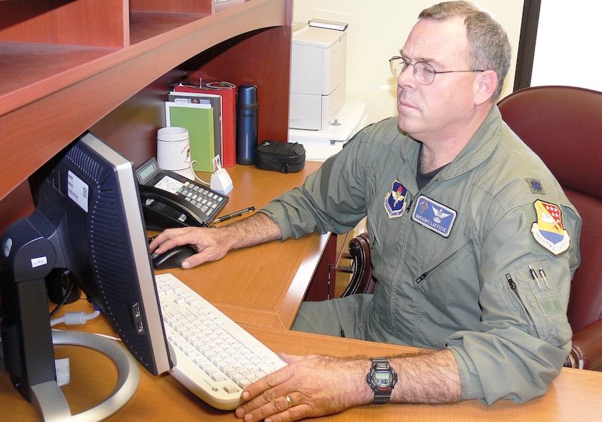 Lt. Col. Greg Laffitte, 479th Operations Support Squadron operations officer, was recently recognized as the Air Force Field Grade Physiologist of the Year. Despite being a physiologist by trade, Colonel Laffitte has excelled in the role of a flying squadron operations officer - a position typically reserved for pilots. (U.S. Air Force photo by Airman 1st Class Eric Schloeffel)