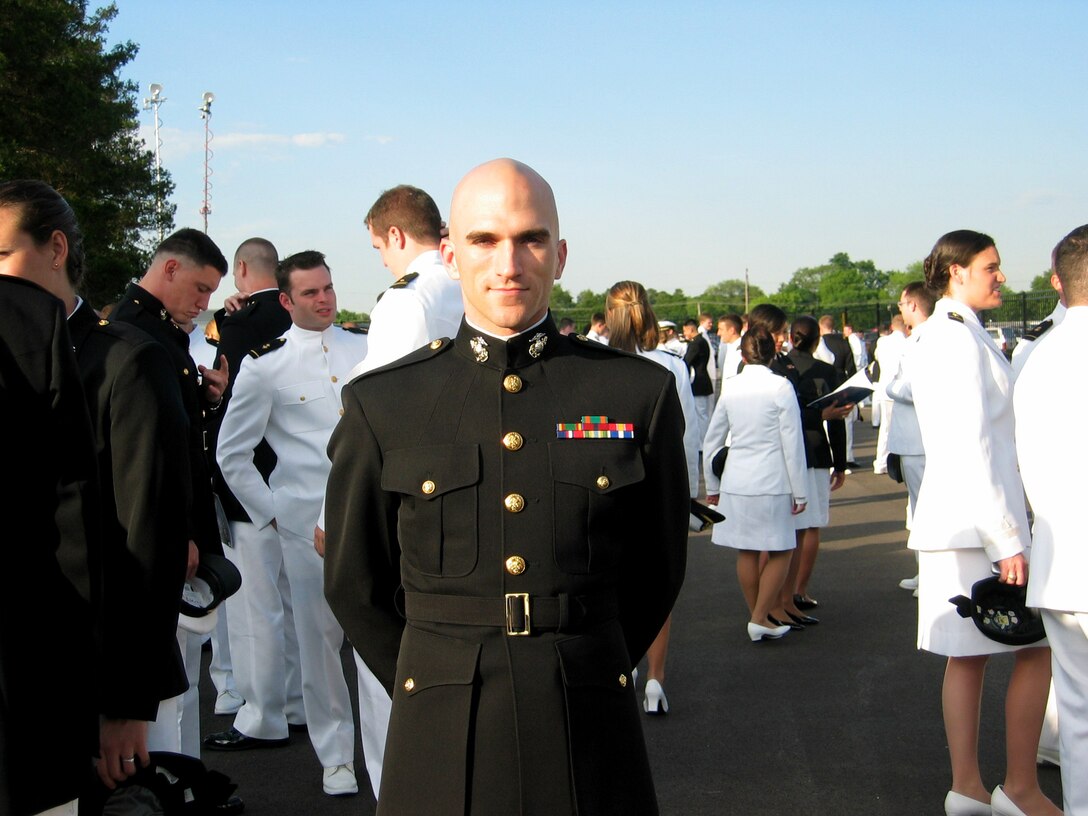 Duane Gross, a former enlisted Marine about to be commissioned as a Marine second lieutenant, said he is anxious to return to the force. DoD photo by Donna Miles