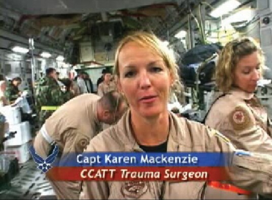 Dr. (Capt.) Karen Mackenzie, 920th aeromedical staging squadron trauma surgeon was instrumental in saving the lives of the 11 of the 14 survivors from the crash of an Army MH-47 special operations helicopter in Afghanistan February 18.