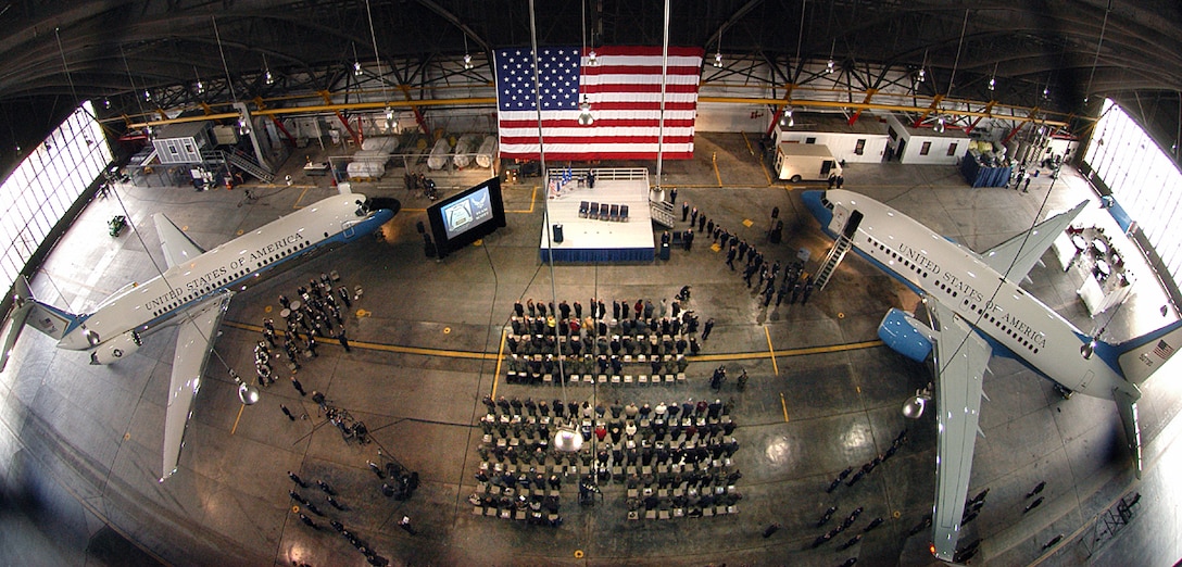 The 932nd Airlift Wing welcomes a new C-40C Distinguished Visitor airplane (right) straight from the factory.  The plane on the left is the C-9C owned by the wing.  Both planes are used for the Distinguished Visitor mission.  The wing currently has three of the C-9C planes and one C-40C.  Two more C-40C aircraft are slated to arrive later in 2007.  Photo/ Mr. Marv Lynchard