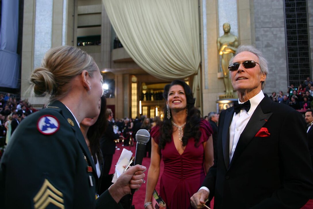 Former soldier and award nominee Clint Eastwood expresses his thanks to the men and women of the armed forces before the 79th Academy Awards at the Kodak Theatre in Los Angeles, Feb. 25. U.S. Army photo