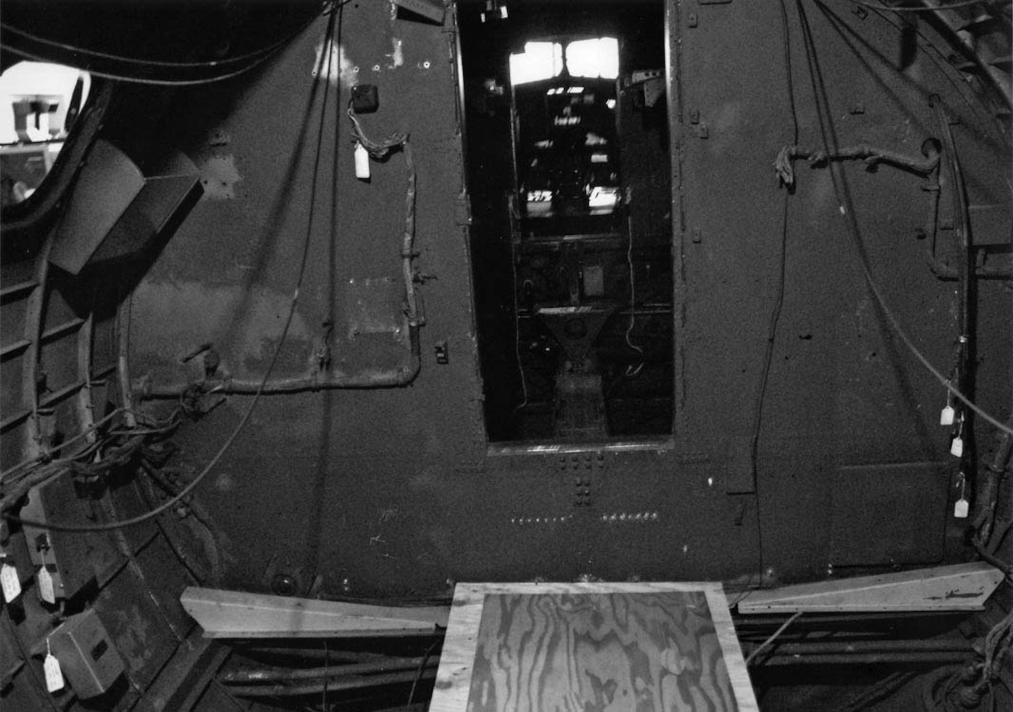 DAYTON, Ohio - Radio operator's compartment in the B-17 "Memphis Belle" undergoing restoration at the National Museum of the U.S. Air Force. (U.S. Air Force photo)