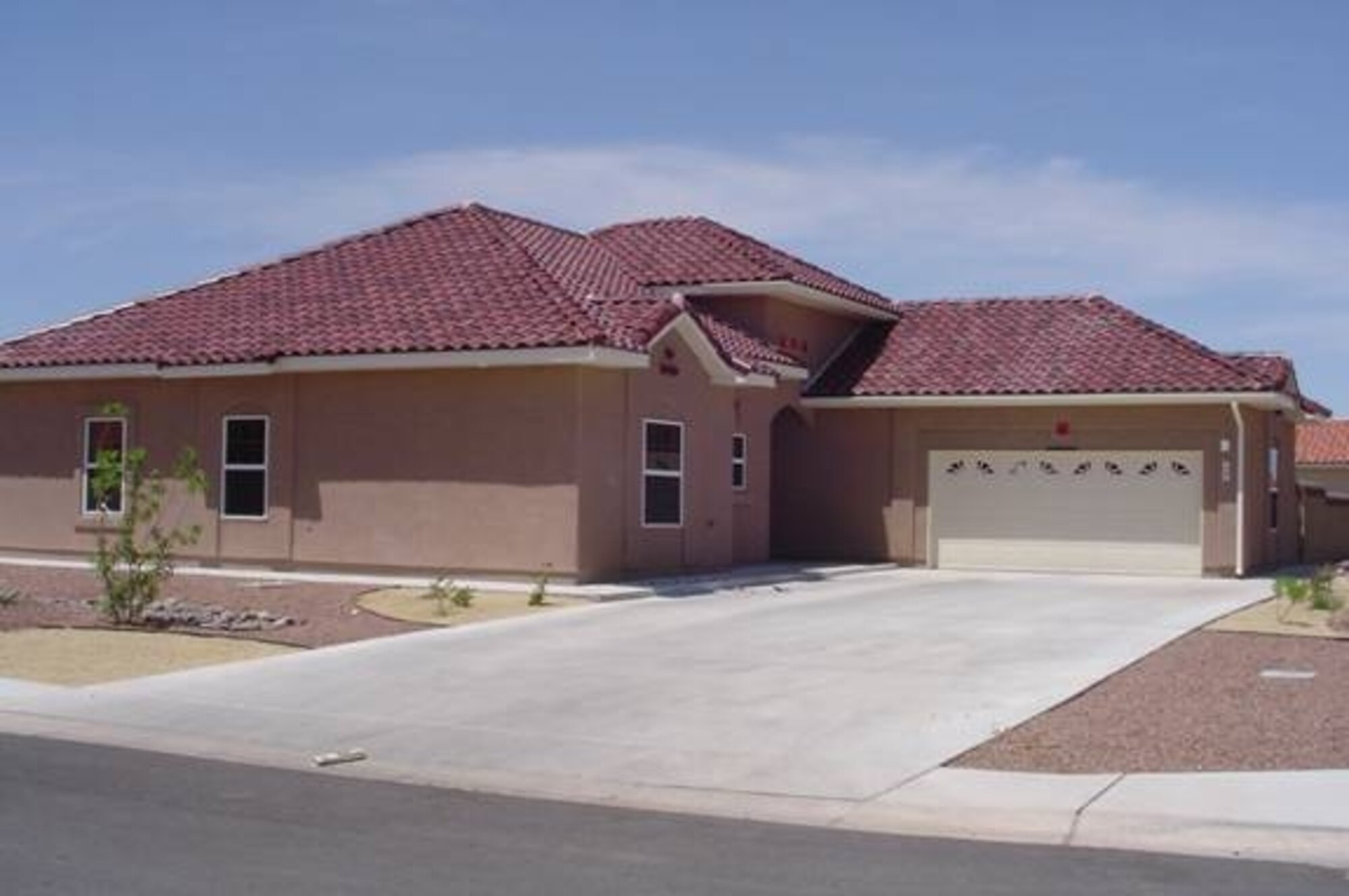 Demolition of older housing units on base is scheduled for April 1. Construction of newer units as pictured above is planned.