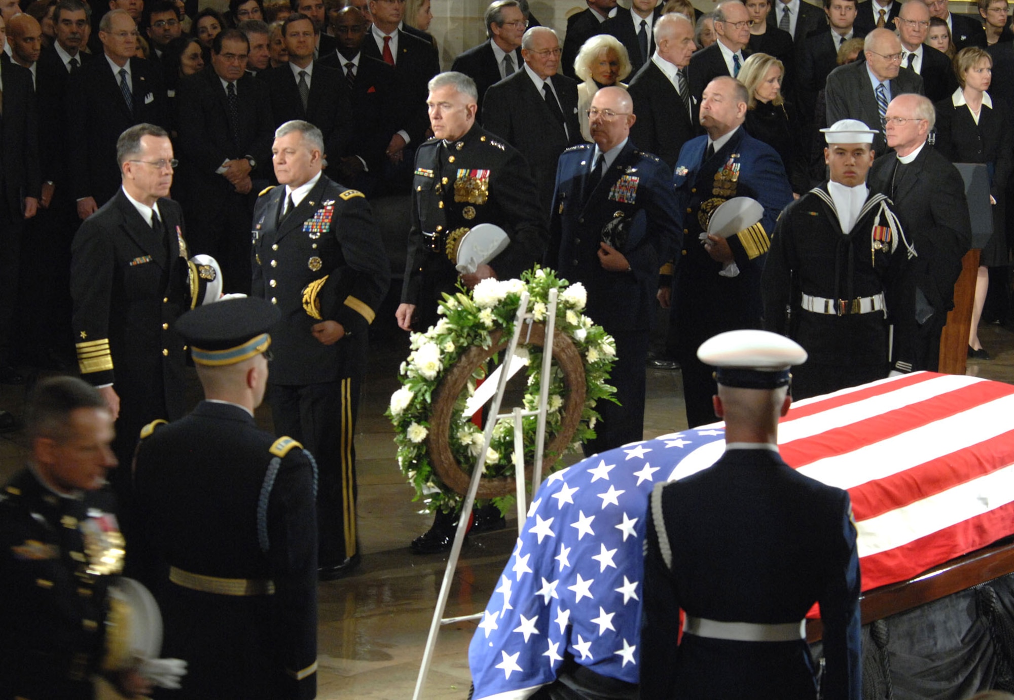 Senior military leaders depart the U.S. Capitol Rotunda Dec. 30 following memorial services for former President Gerald R. Ford. (DOD photo/William D. Moss)
