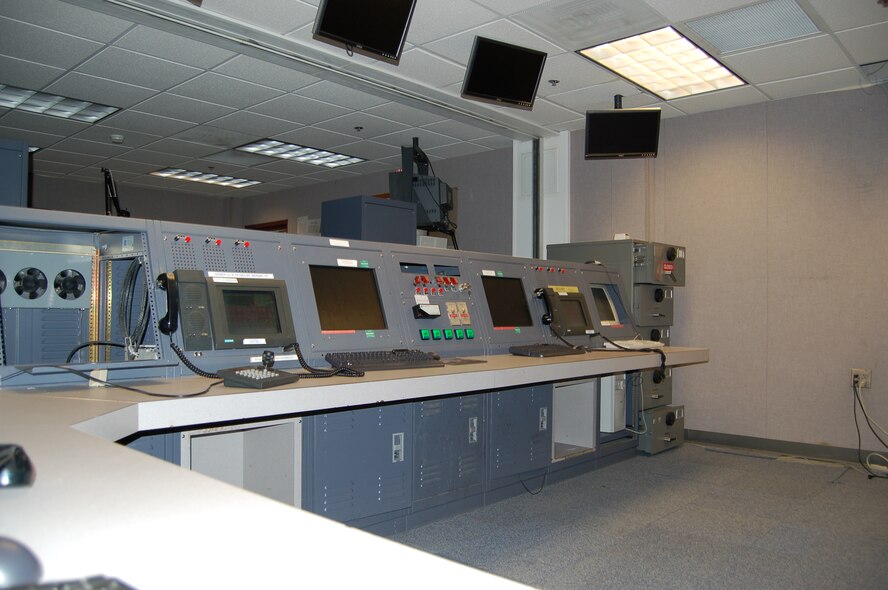 The old, clunky green console in the command post is being replaced to provide more efficient communications. The upgrade is scheduled for completion in early February. (photo/Airman 1st Class Ashley Coomes)