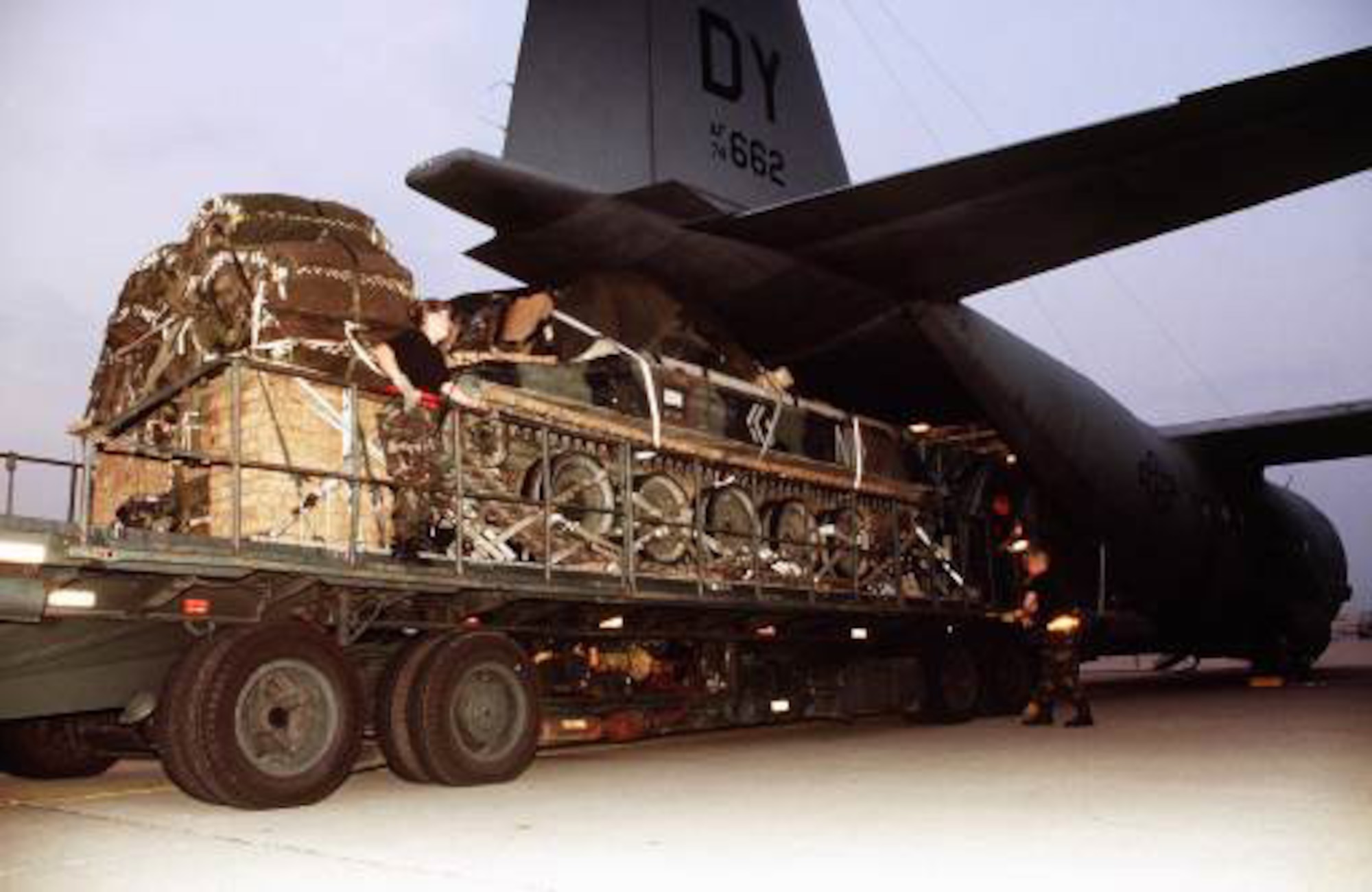 Cargo is loaded onto a C-130 Hercules, with similiar aircraft flown by Airmen assigned to the 913th Airlift Wing at Naval Air Station Joint Reserve Base in Willow Grove, Pa. Air Force Reserve Command officials briefed congressional leaders Jan. 3 on plans to deactivate the command's 913th AW. (U.S. Air Force photo)