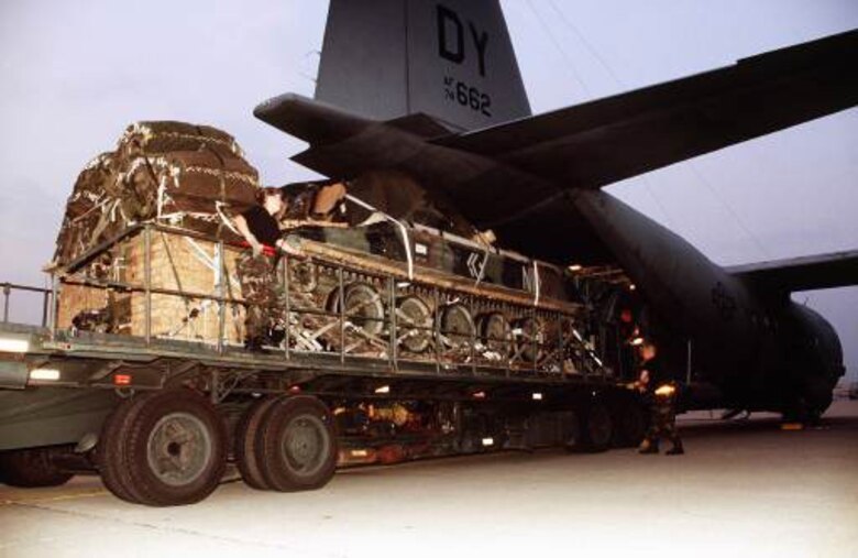 Cargo is loaded onto a C-130 Hercules, with similiar aircraft flown by Airmen assigned to the 913th Airlift Wing at Naval Air Station Joint Reserve Base in Willow Grove, Pa. Air Force Reserve Command officials briefed congressional leaders Jan. 3 on plans to deactivate the command's 913th AW. (U.S. Air Force photo)