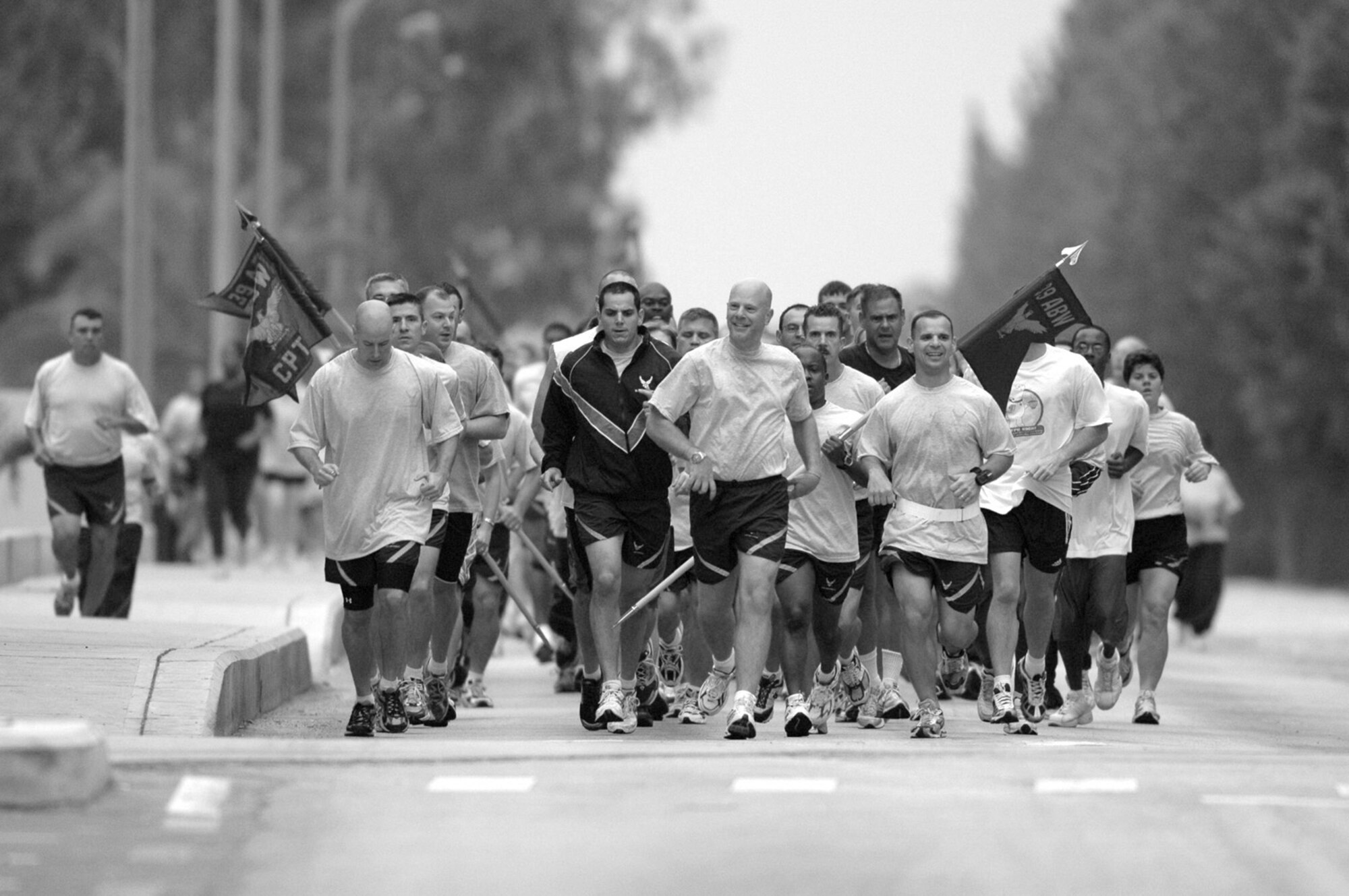 A monthly wing run led by Col. "Tip" Stinnette. 39th Air Base Wing commander. (U.S. Air Force photo by MSgt Nelson James)