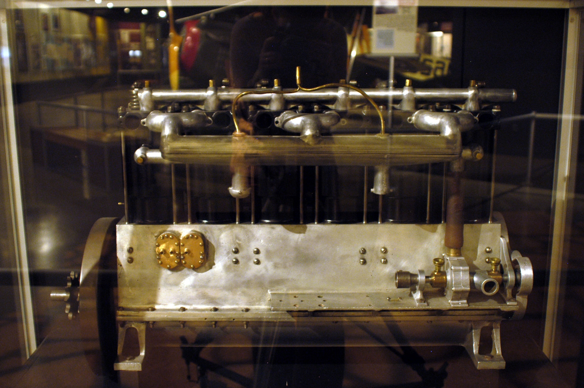 DAYTON, Ohio -- Wright 6-60 engine on display in the Early Years Gallery at the National Museum of the United States Air Force. (U.S. Air Force photo)