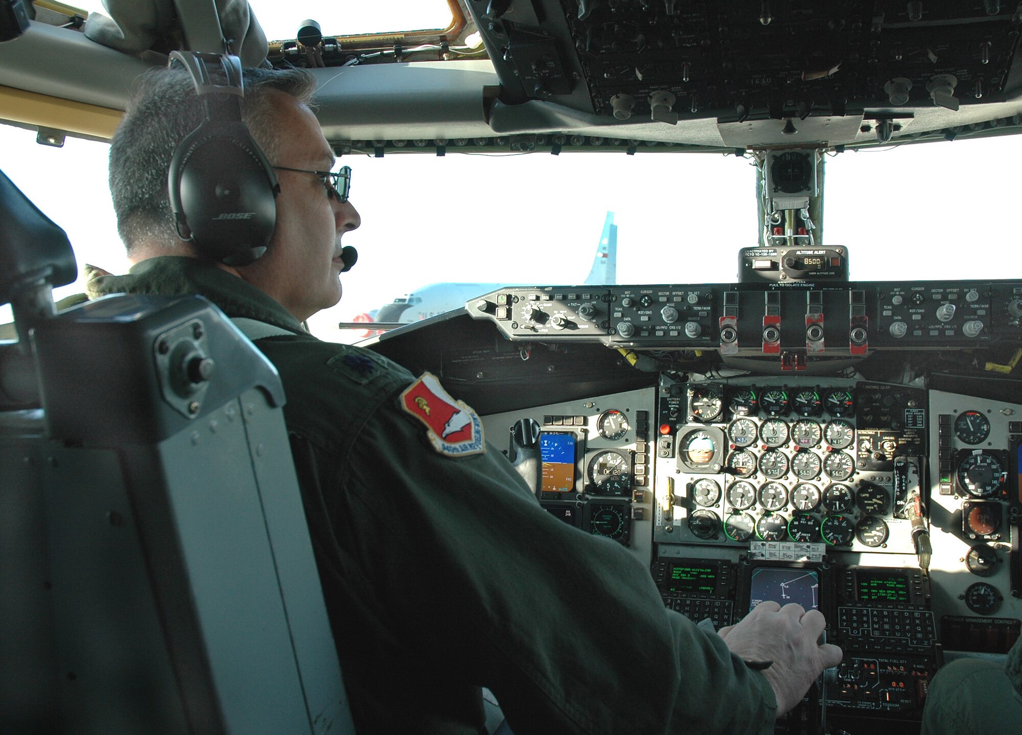 Air Force Reservist Lt. Col. Jonathan Philebaum, 940th Air Refueling Wing pilot, prepares to taxi a KC-135 Stratotanker onto the runway at Beale Air Force Base, Calif. for an air-to-air refueling training mission Jan. 3, 2007. Citizen Warriors have the same training requirements as their active-duty counterparts. (U.S. Air Force photo/Staff Sgt. Luke Johnson)