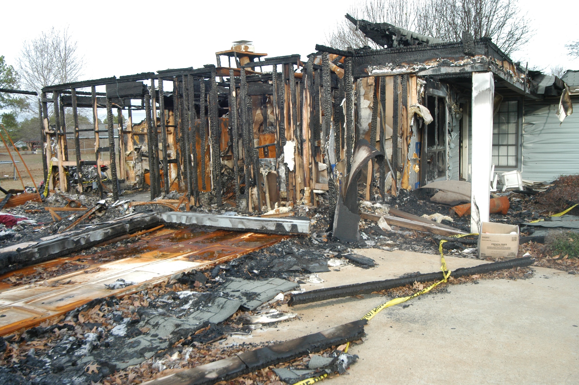 Shawn and Lisa Williams lost their home to a fire in October. Pictured is what was left following the destruction. U.S. Air Force photo by SUE SAPP