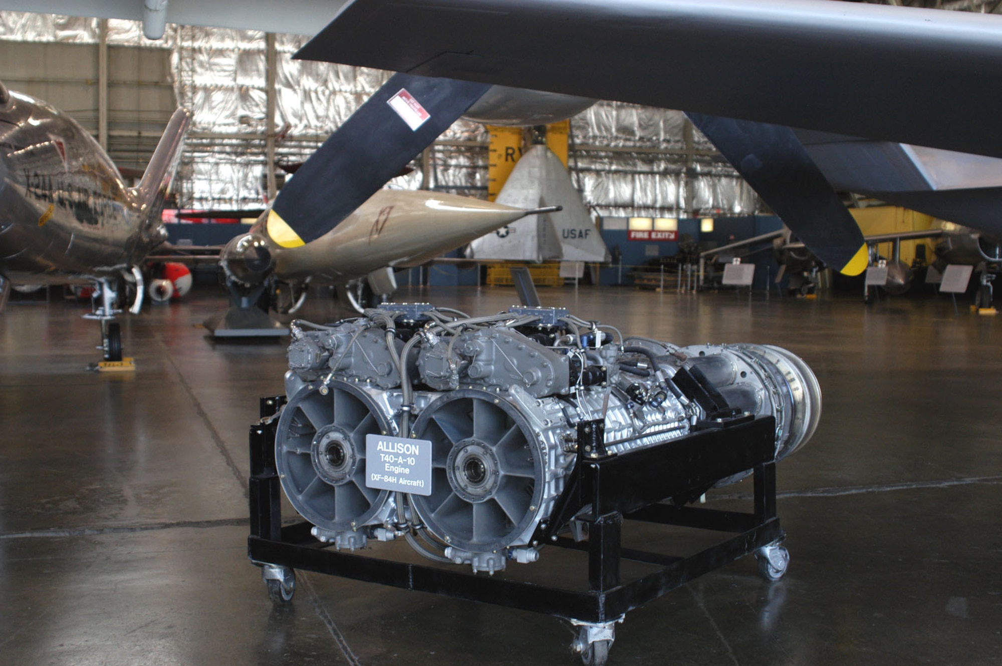 DAYTON, Ohio -- Allison T-40-A-10 on display in the Research & Development Gallery at the National Museum of the United States Air Force. (U.S. Air Force photo)