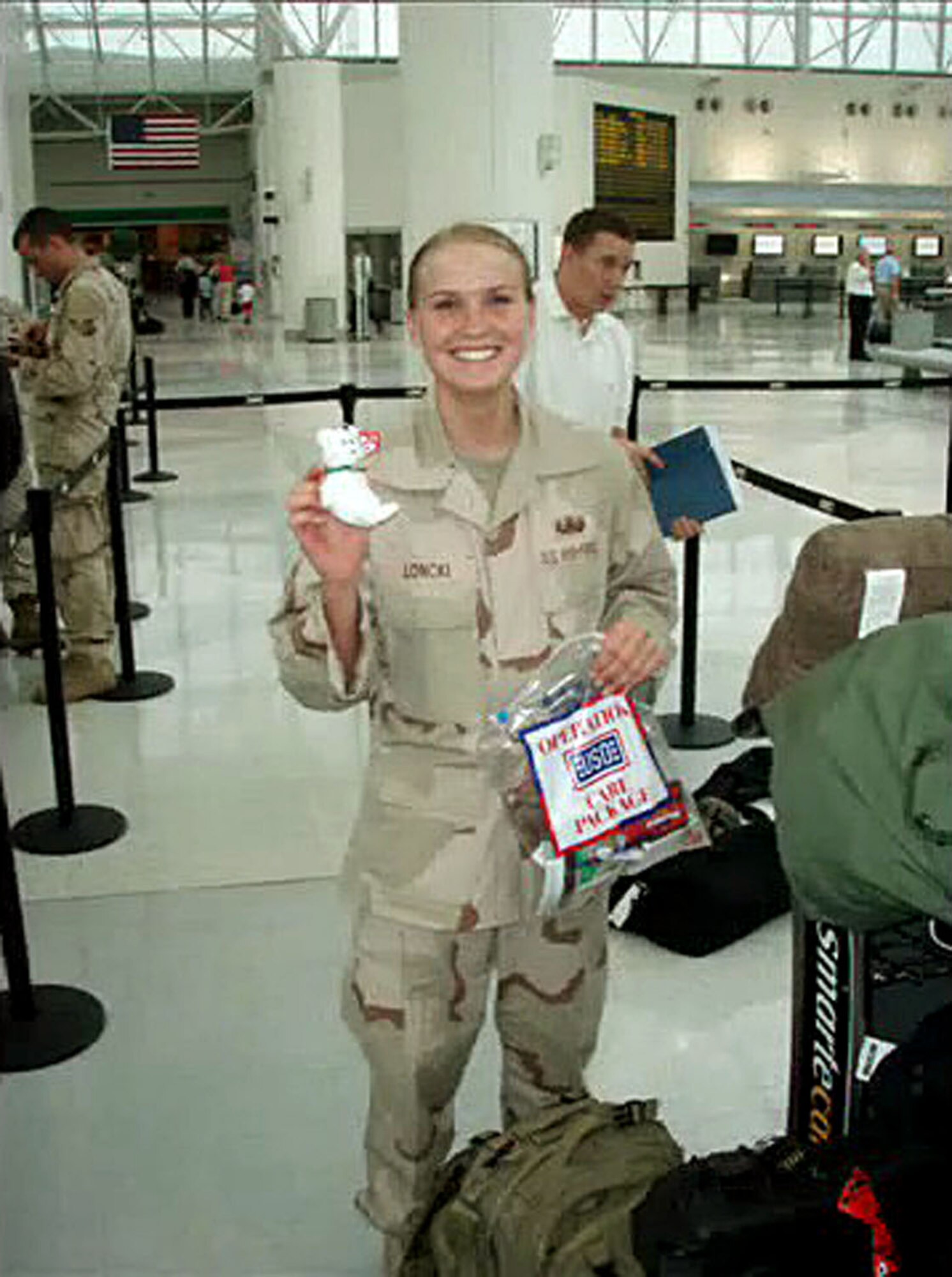 Senior Airman Elizabeth A. Loncki was an explosive ordnance disposal Airman serving in Iraq and was killed defusing a car bomb when it detonated Jan. 7. She was deployed from the 775th Civil Engineer Squadron at Hill Air Force Base, Utah. (U.S. Air Force photo)