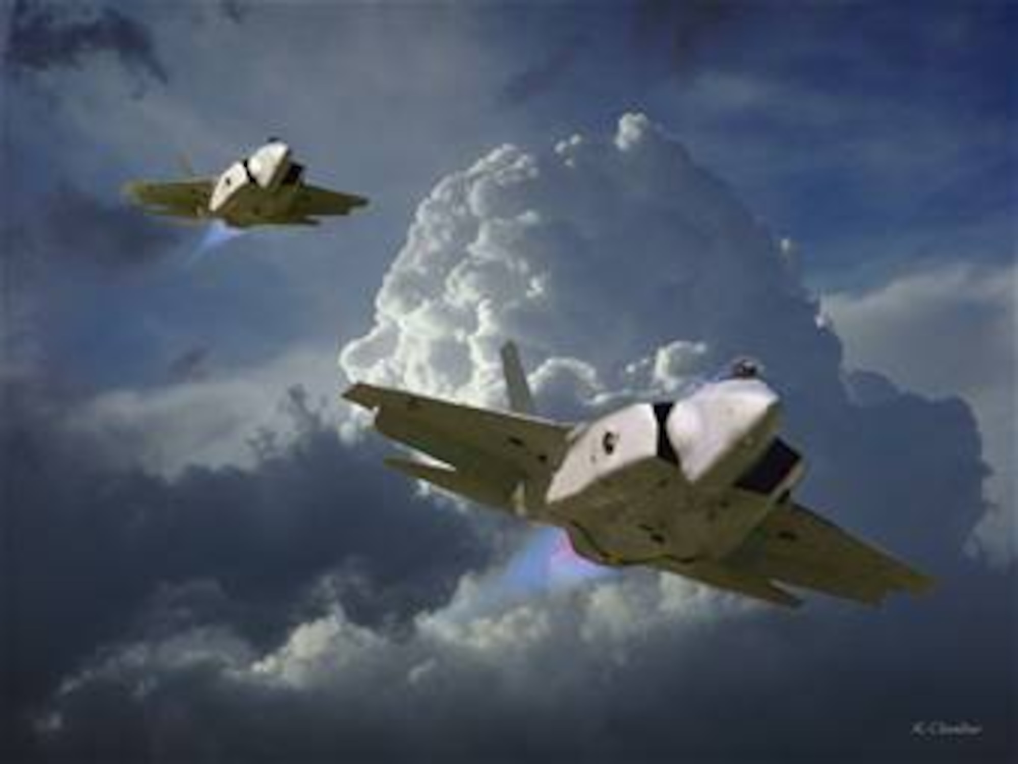 F-35.  Created by Ken Chandler. This image is 10x7.5 @ 300 ppi. Printable (PDF) files for this image, up to 18x24 inches @ 300 ppi, are available by contacting afgraphics@dma.mil.  This image is copyrighted and is the property of Ken Chandler and is available only to members of the armed forces and military organizations.