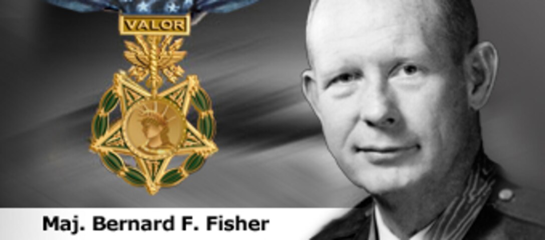 Maj. Bernard F. Fisher, history spotlight graphic, U.S. Air Force graphic
