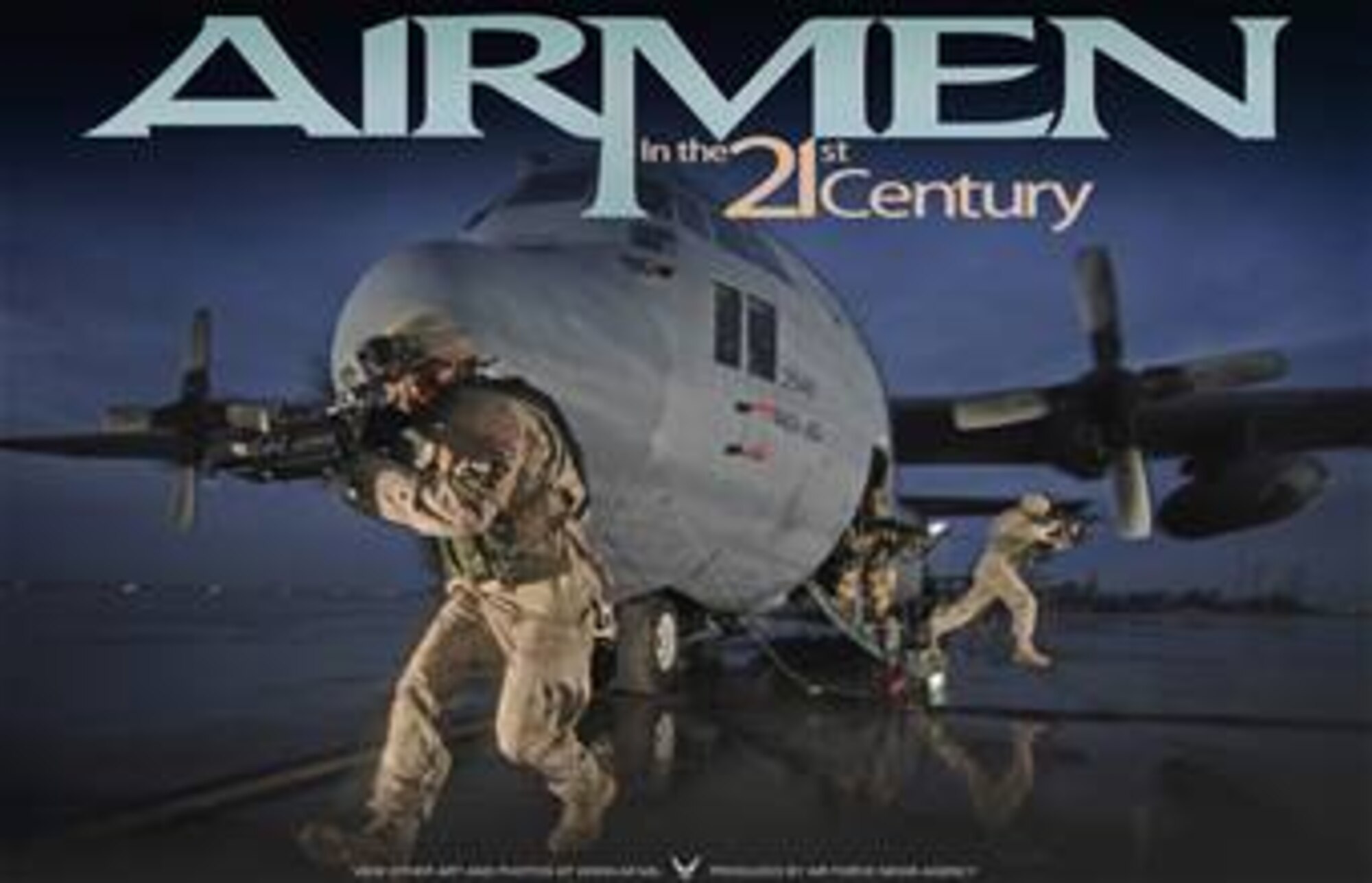 Staff Sgt. Tony Rivera and Senior Airmen Jason Bauer and Darryll Morley, provide aircraft security for a C-130 Hercules aircraft. U.S. Air Force photo by Master Sgt. Lance Cheung. This poster is 9x14 inches @ 300 ppi and was created by Virginia Reyes of the Air Force News Agency. This image is 10x6.5 @ 300 ppi and is available up to 14x9 @ 300 ppi. Poster is also available as a PDF