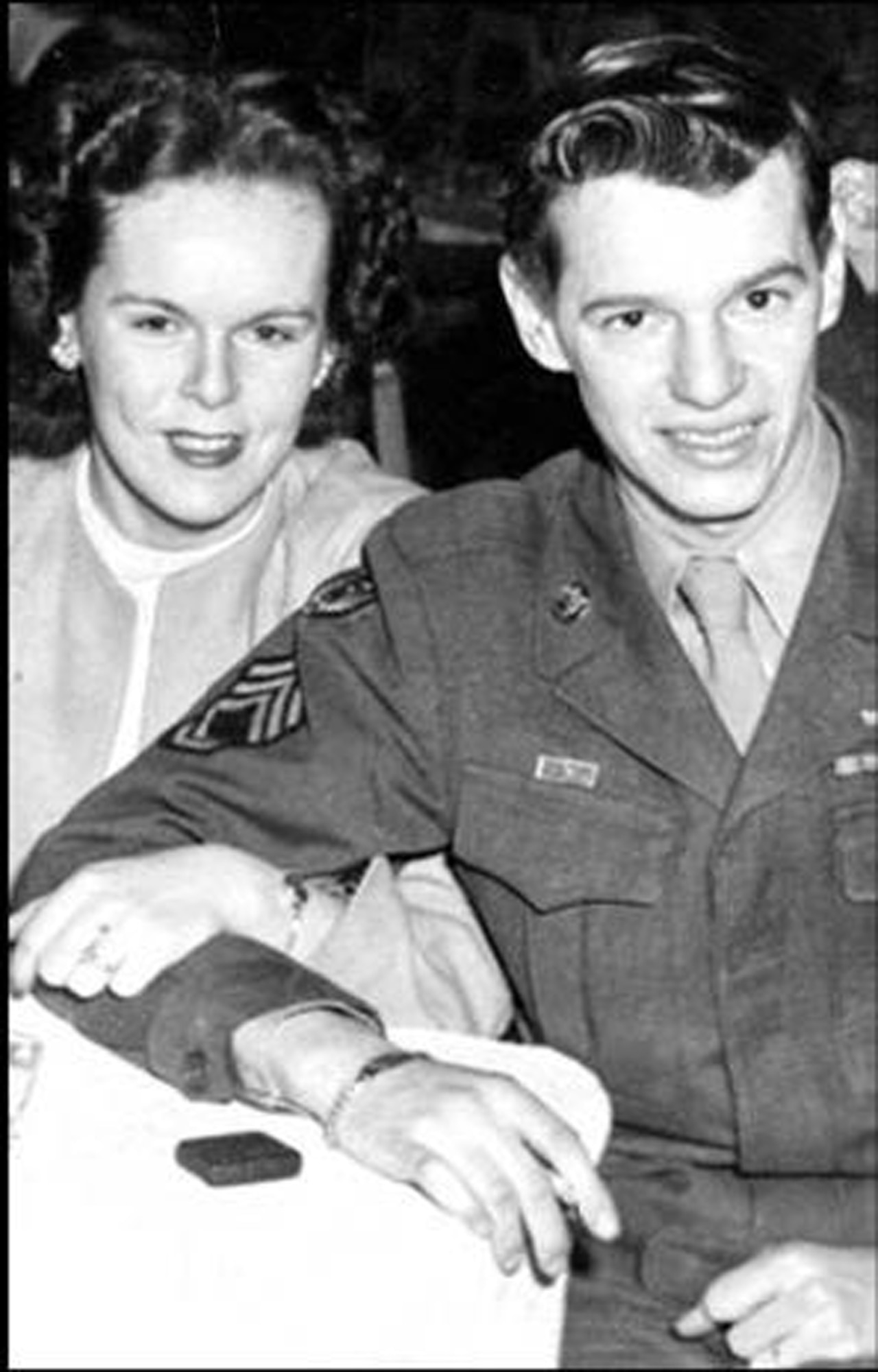 Tech. Sgt. Airey and his wife, Shirley Babbitt Airey, on their wedding day, Feb. 10, 1946.