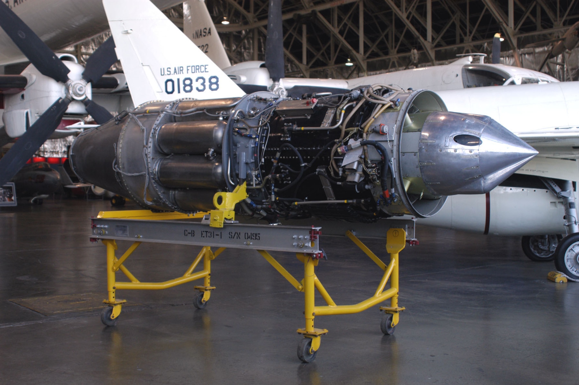 DAYTON, Ohio -- General Electric J35-A-17D on display in the Research & Development Gallery at the National Museum of the United States Air Force. (U.S. Air Force photo)