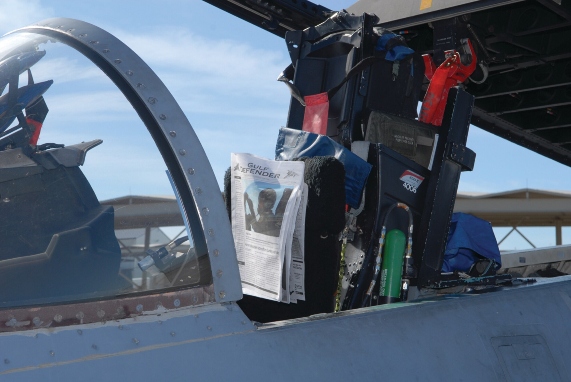 The Gulf Defender prepares for its fini flight as a “pilot” of an F-15 Eagle to launch its stories into cyberspace.