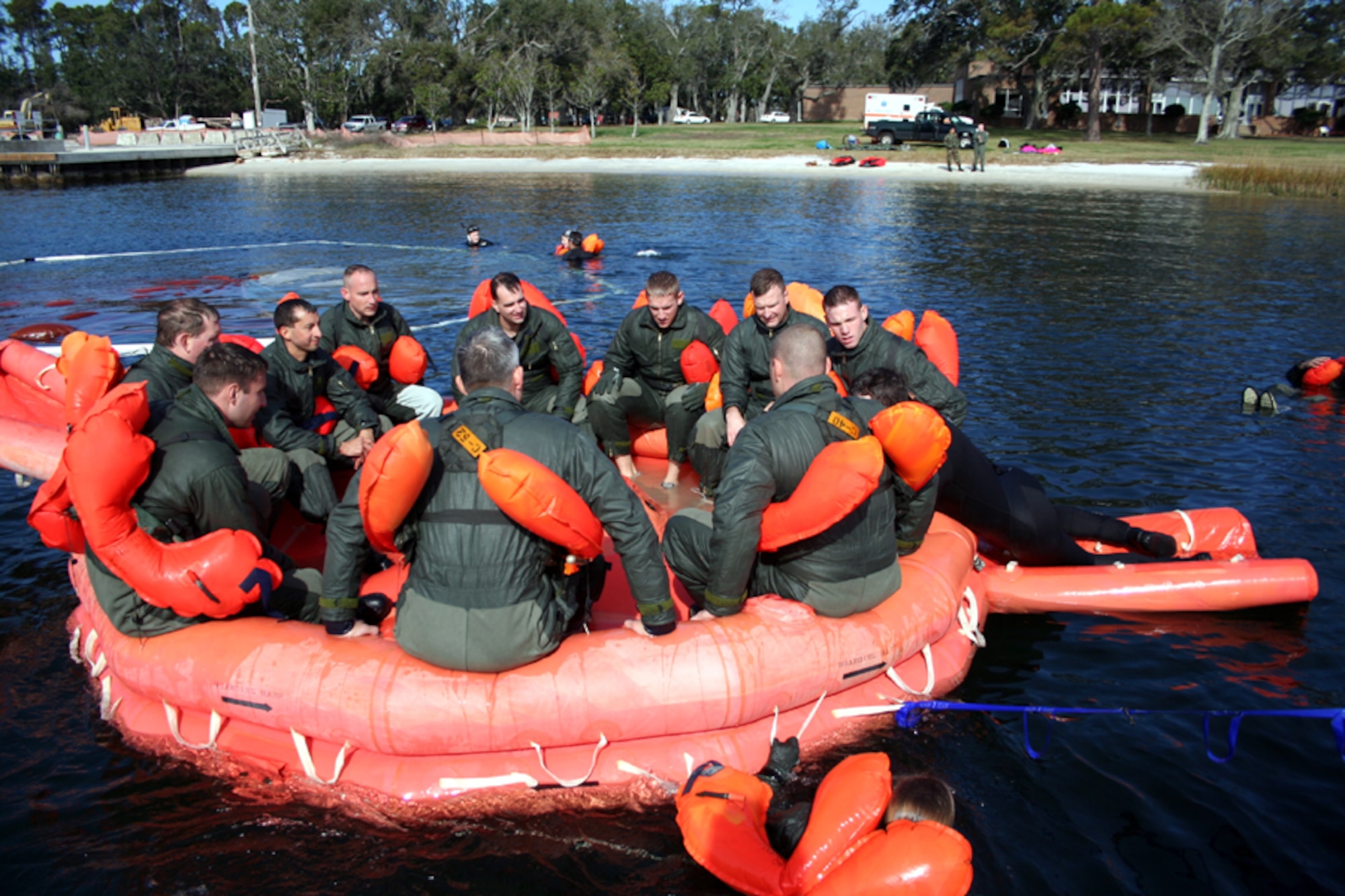 Special operators perform refresher training Jan. 8 at Soundside. (U.S. Air Force Photograph by Dylan Laurie)