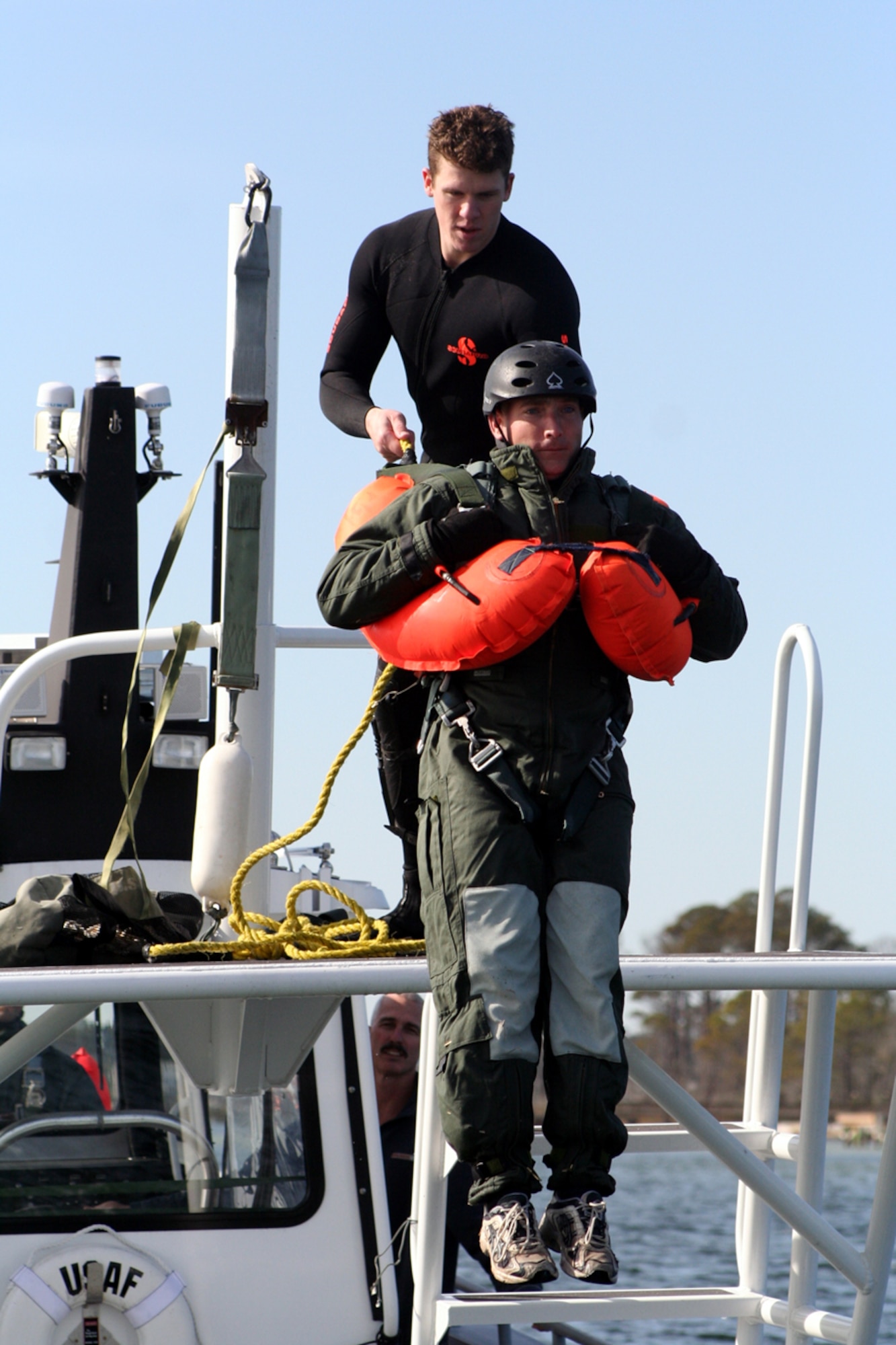 Special operators perform refresher training Jan. 8 at Soundside. (U.S. Air Force Photograph by Dylan Laurie)