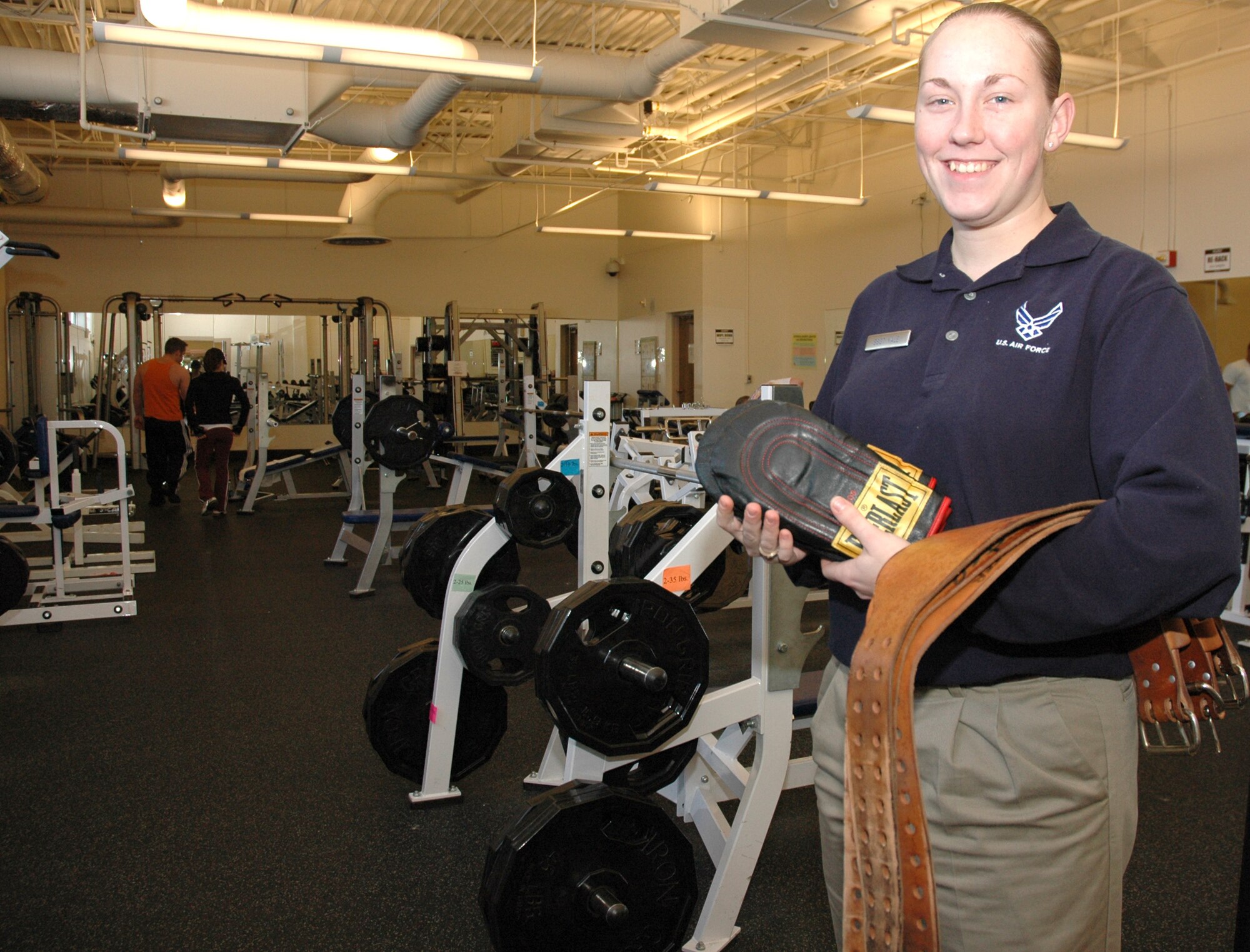 MOUNTAIN HOME AIR FORCE BASE, Idaho -- Staff Sgt. Kari A. Yale is a fitness supervisor with the base fitness center. Air Force photo by Master Sgt. Brian S. Orban

