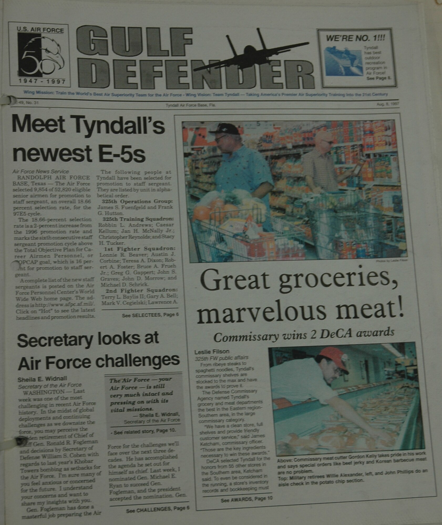 The 1990s brought color back to the publication, as well as a new  name, as seen in this 1997 edition of the Gulf Defender.
