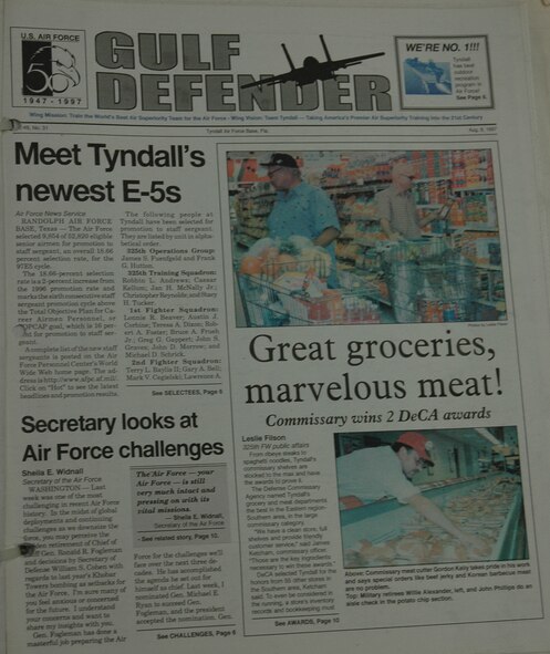 The 1990s brought color back to the publication, as well as a new  name, as seen in this 1997 edition of the Gulf Defender.