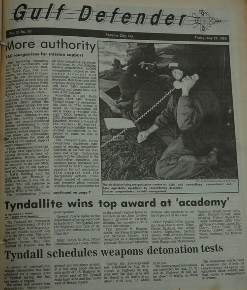 This 1988 paper highlighted the training mission and top performers.