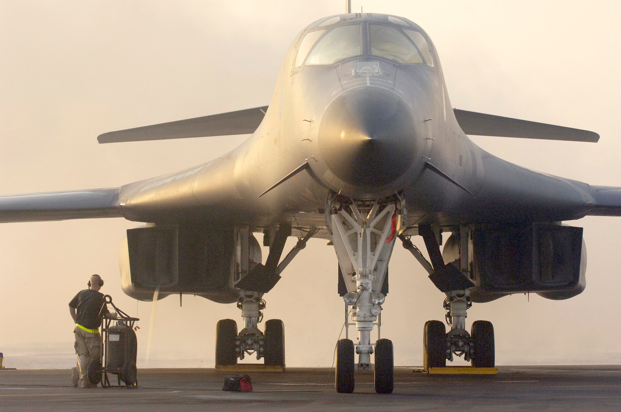 B-1B Lancers, similar to this one, are among the various U.S. Central Command Air Forces air assets available for providing air support for International Security Assistance Force troops in contact with enemy forces in Afghanistan. Capable of carrying the largest payload of both guided and unguided weapons in the Air Force inventory, the B-1B can accomplish multiple mission roles in the war on terrorism. (U.S. Air Force photo/Master Sgt. Scott Wagers)