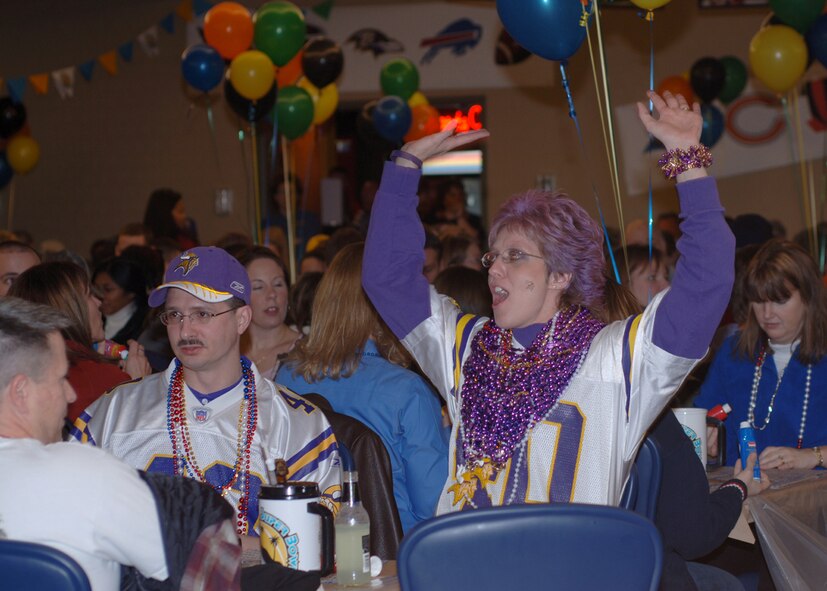 The 319th Services Squadron's Superbowl Extravaganza gave base members and their families a chance to have some fun and win prizes, and send a lucky Warrior of the North to Super Bowl XLI. (photo/Staff Sgt. Darcie Ibidapo)