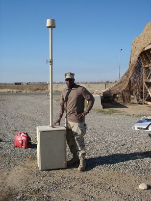 Senior Airman Everette Blacknall spends the holidays stationed in Iraq.  Airman Blacknall is a reservist assigned to the 916th Civil Engineer Squadron as a readiness journeyman.
                               