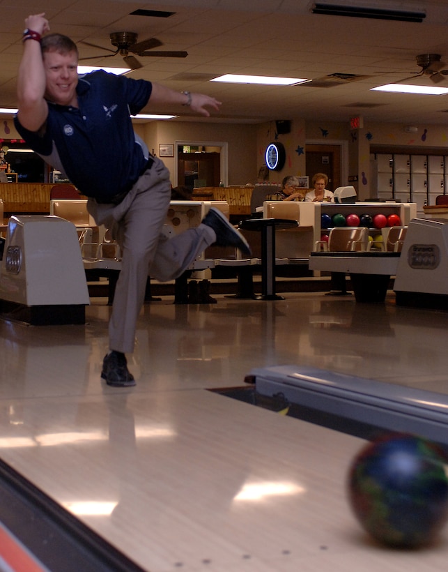 Brian Snyder, chief of testing, training and certification for the Air Force Command, Control, Intelligence, Surveillance and Reconnaissance Center, finished in first place at the Air Force bowling trials camp held Nov. 26 through  Dec. 2 at Fort Dix, N.J. (Photo by Senior Airman Michelle Arslan)