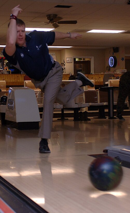Brian Snyder, chief of testing, training and certification for the Air Force Command, Control, Intelligence, Surveillance and Reconnaissance Center, finished in first place at the Air Force bowling trials camp held Nov. 26 through  Dec. 2 at Fort Dix, N.J. (Photo by Senior Airman Michelle Arslan)