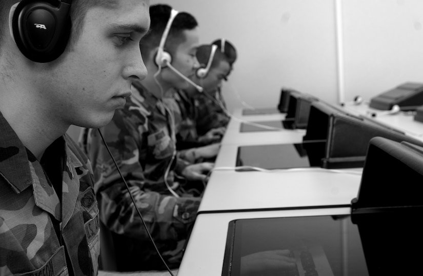 Photo Illustration of CLEP Testing with St. Leo Univeristy at Langley (Photo By Staff Sgt. Samuel Rogers)